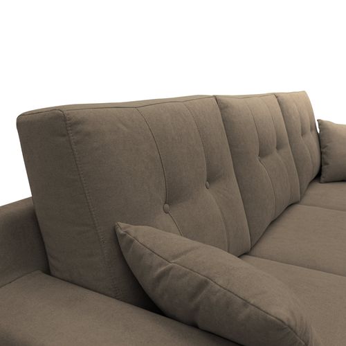 Danish Canapé D'angle Moderne Reversible En Tissu Doux Imperméable T02 237 Cm Brun