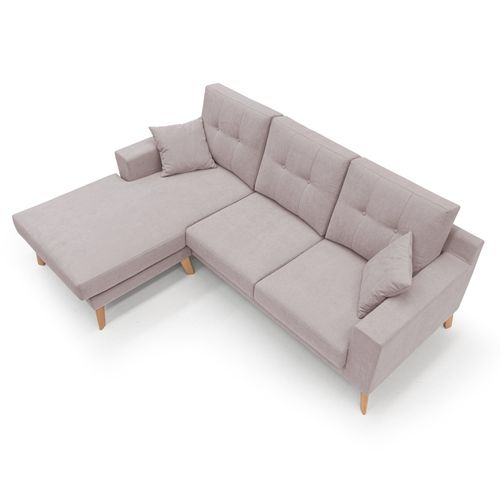 Danish Canapé D'angle Moderne Reversible En Tissu Doux Imperméable T02 237 Cm Rose