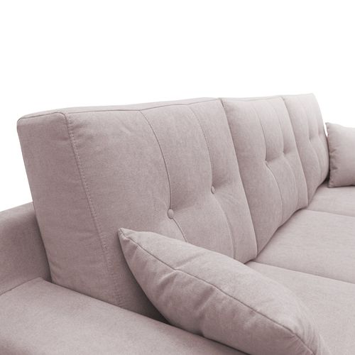 Danish Canapé D'angle Moderne Reversible En Tissu Doux Imperméable T02 237 Cm Rose