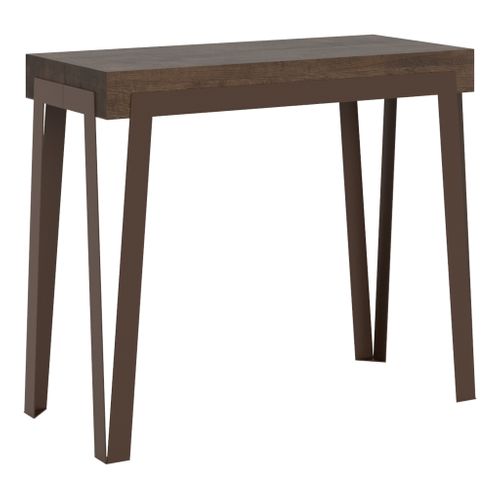 Console Extensible 90x40/196 Cm Rio Small Noyer Cadre Ruille