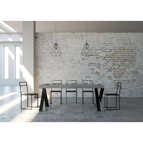 Console Extensible 90x40/196 Cm Diago Small Premium Ciment Cadre Anthracite