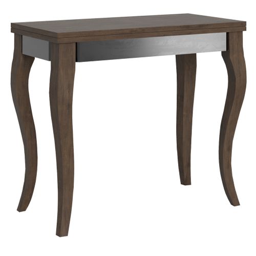 Console Extensible Portefeuille 90x45/90 Cm Olanda Librox Noyer Cadre Gris