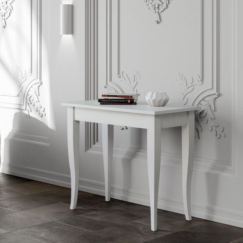 Console Extensible 90x48/204 Cm Sciabola Small Frêne Blanc