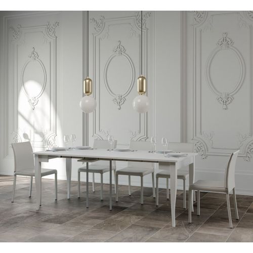 Console Extensible 90x48/204 Cm Sciabola Small Frêne Blanc
