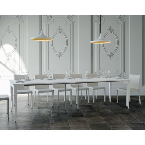 Console Extensible 90x40/308 Cm Sciabola Frêne Blanc