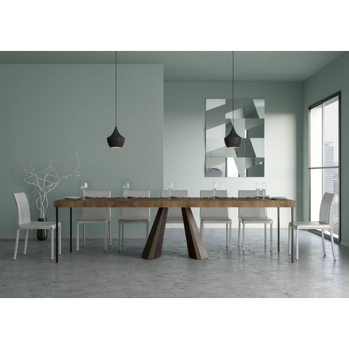 Console Extensible 90x40/300 Cm Diamante Premium Noyer Cadre Ours