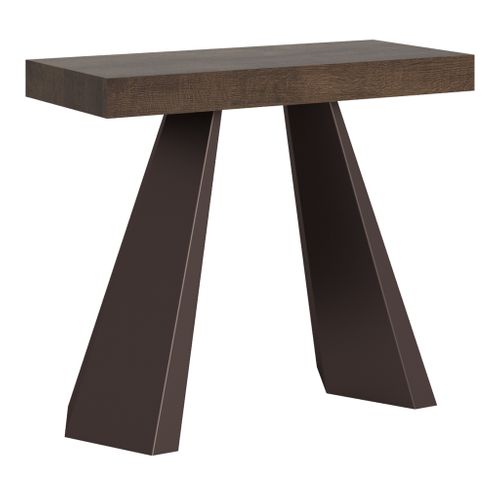 Console Extensible 90x40/300 Cm Diamante Premium Noyer Cadre Ours