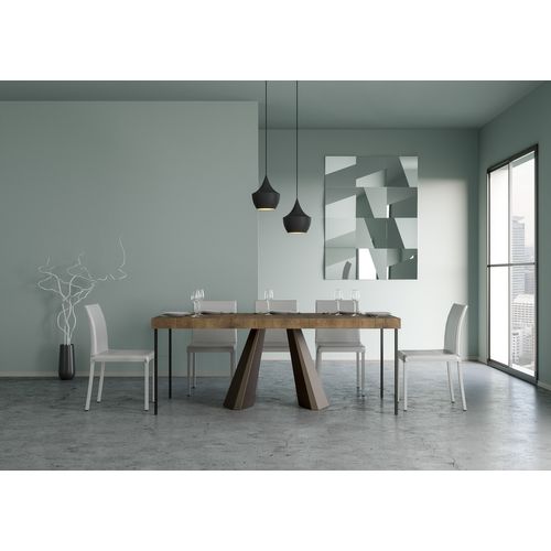 Console Extensible 90x40/300 Cm Diamante Premium Noyer Cadre Ours