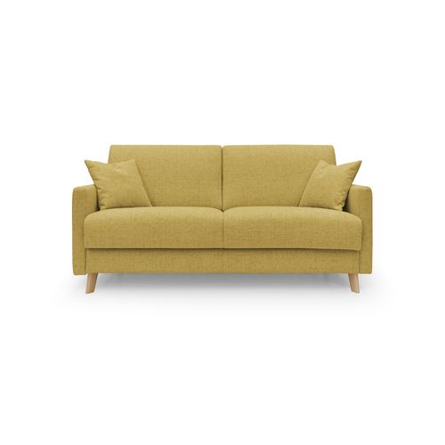 Edgar Canapé Lit Convertible En Tissu Felis Imperméable T03 180 Cm (mat. 140x197) Jaune