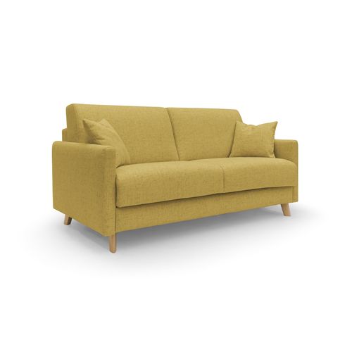 Edgar Canapé Lit Convertible En Tissu Felis Imperméable T03 180 Cm (mat. 140x197) Jaune