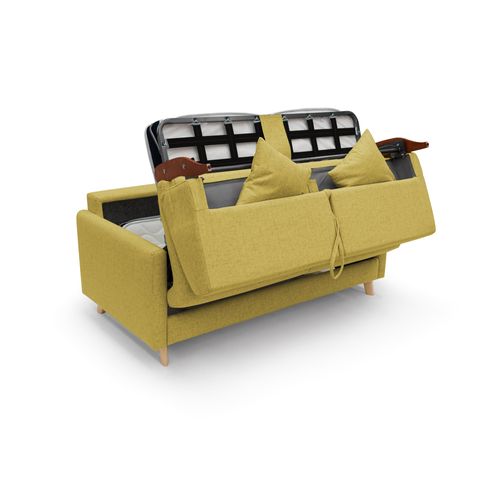 Edgar Canapé Lit Convertible En Tissu Felis Imperméable T03 180 Cm (mat. 140x197) Jaune