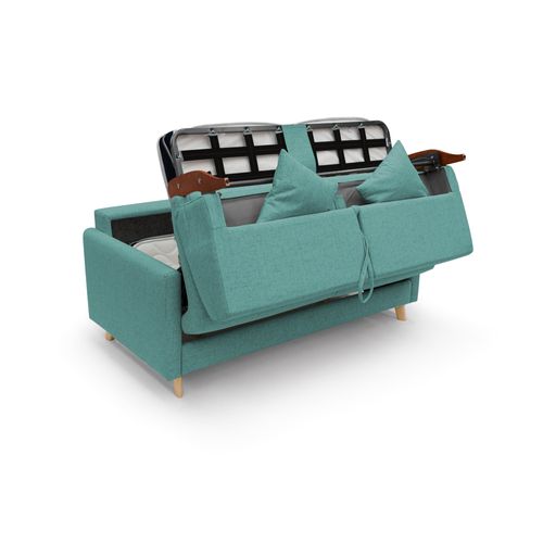 Edgar Canapé Lit Convertible En Tissu Felis Imperméable T03 180 Cm (mat. 140x197) Vert Aquamarine