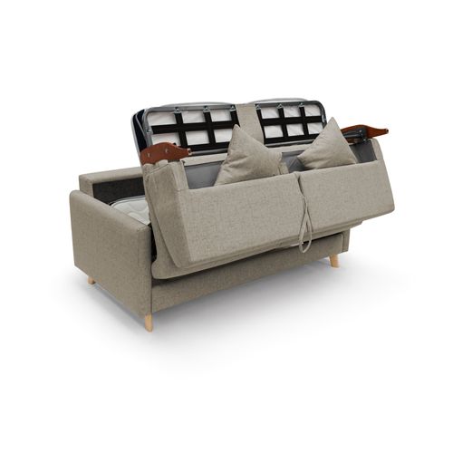 Edgar Canapé Lit Convertible En Tissu Felis Imperméable T03 180 Cm (mat. 140x197) Brun