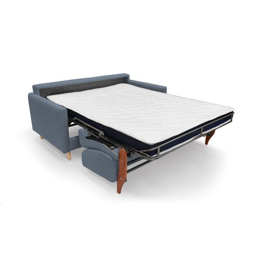 Edgar Canapé Lit Convertible En Tissu Felis Imperméable T03 180 Cm (mat. 140x197) Bleu