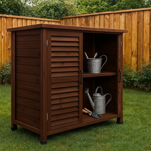 Arborea - Armoire De Jardin 87x96,5x46,5 Cm 2 Portes En Bois De Sapin Pour Outils