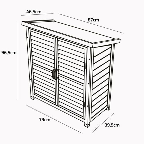 Arborea - Armoire De Jardin 87x96,5x46,5 Cm 2 Portes En Bois De Sapin Pour Outils