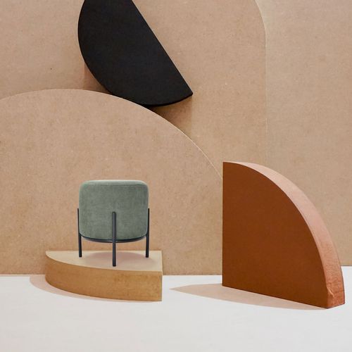 Bonn Velvet - Pouf Rond En Velours Côtelé