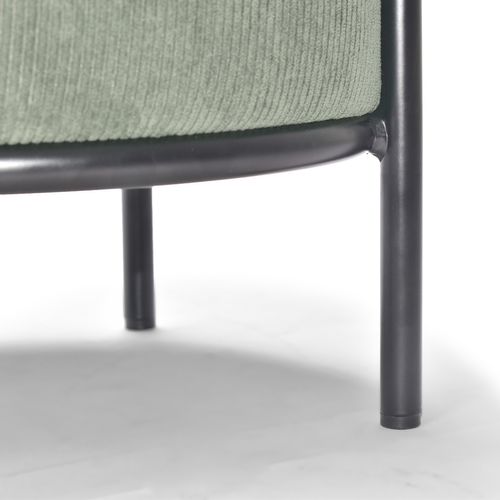 Bonn Velvet - Pouf Rond En Velours Côtelé