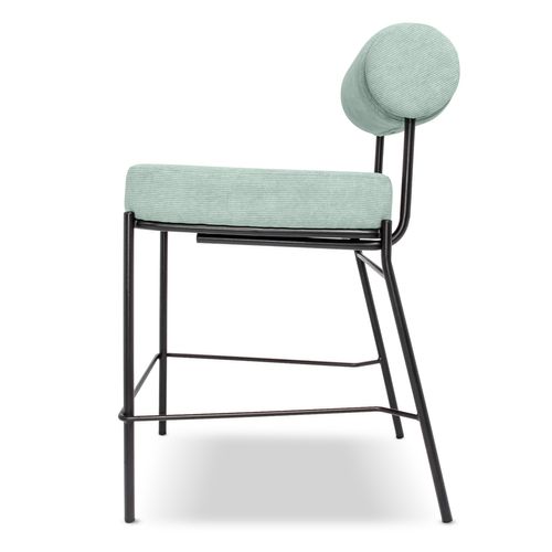 Sapporo - Lot De 2 Tabourets Design En Métal Et Velours Côtelé - Vert