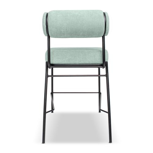 Sapporo - Lot De 2 Tabourets Design En Métal Et Velours Côtelé - Vert