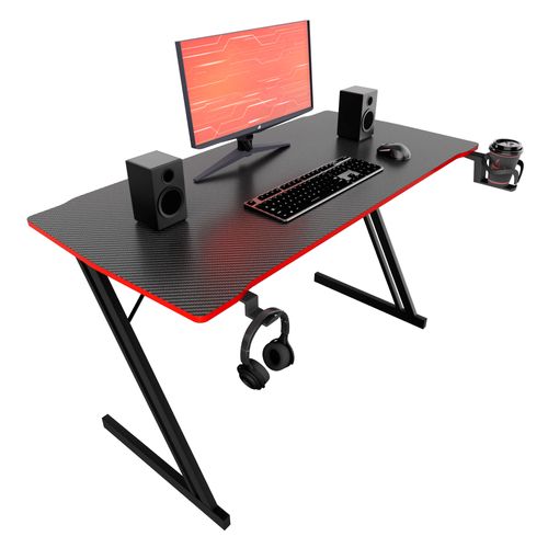 Spector - Bureau De Gaming 120x60x76 Cm En Mdf Et Métal Noir