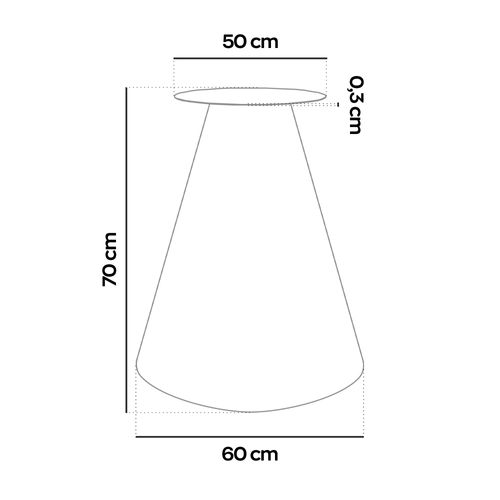 Artù - Base Conique Pour Table De Salle à Manger Ronde, Métal-blanc