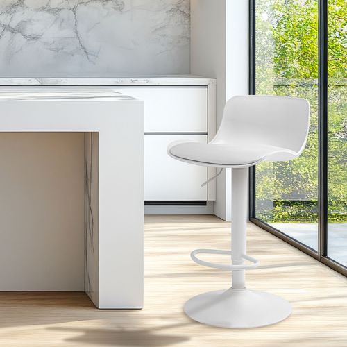 Amsterdam - Lot De 2 Tabourets De Bar 45x80x45 Cm En Acier, Polyéthylène Et Similicuir