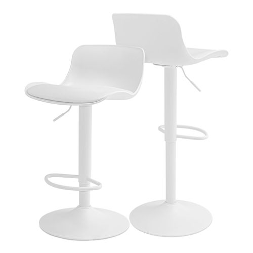 Amsterdam - Lot De 2 Tabourets De Bar 45x80x45 Cm En Acier, Polyéthylène Et Similicuir