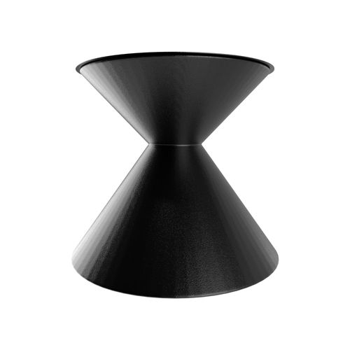 Graal - Base De Table De Salle à Manger Ronde Double Cône H70 Cm En Métal Noir