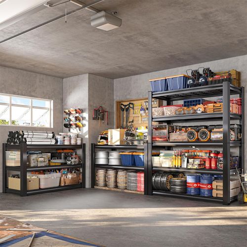 Mesh 150 - Étagère En Métal 150x100x50 Cm Avec 4 Étagères En Treillis Capacité 1365 Kg Noir