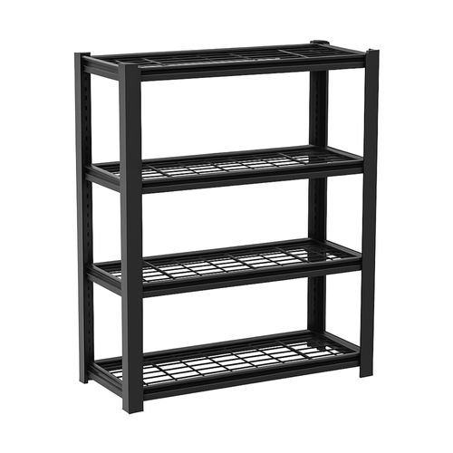Mesh 150 - Étagère En Métal 150x100x50 Cm Avec 4 Étagères En Treillis Capacité 1365 Kg Noir