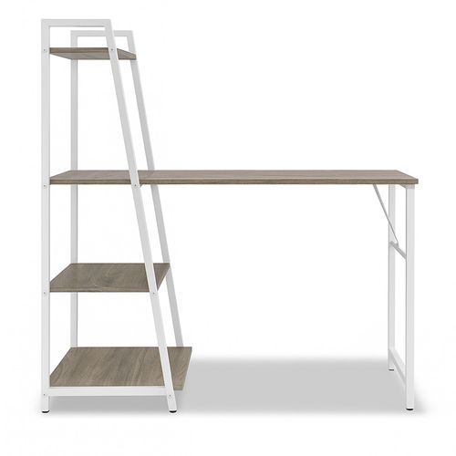 Bimyo - Bureau Pliant Avec Étagère Gain De Place 50x41xh128 Cm Style Industriel Oak