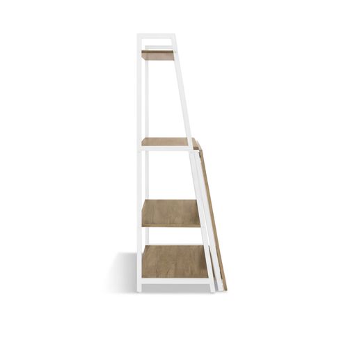 Bimyo - Bureau Pliant Avec Étagère Gain De Place 50x41xh128 Cm Style Industriel Oak