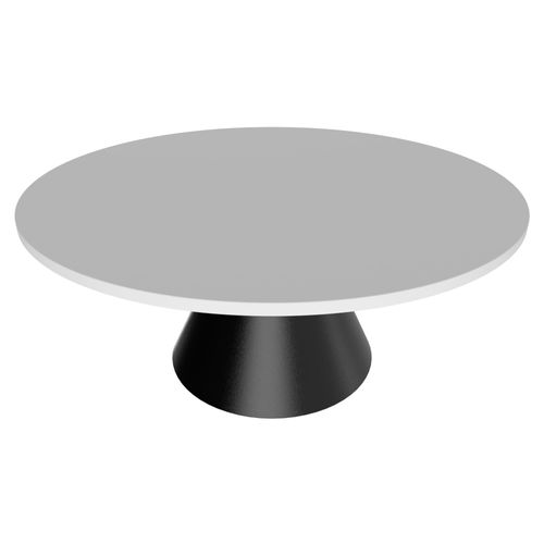 Artù Black - Table De Salle à Manger Ronde Ø120 Cm En Bois Stratifié Base Conique En Métal-blanc