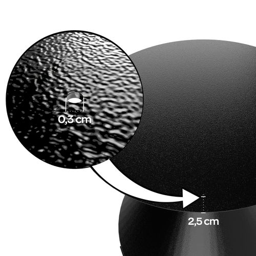 Graal Black - Table Ronde Ø120 Cm Base Double Cône En Métal Noir Et Plateau En Bois Stratifié Ébène