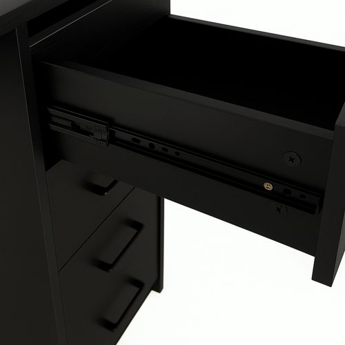 Cassiopea - Bureau Avec 4 Tiroirs 110x56x73 Cm Pour PC De Bureau En Bois Noir