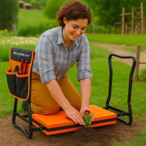 Ergogard - Tabouret à Genoux Multifonction 2 En 1 Pour Jardinage Avec Sac Porte-outils