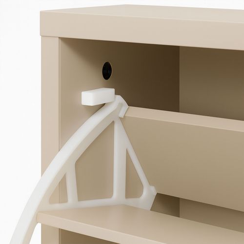 Plana - Meuble à Chaussures Gain De Place 3 Portes 55x116x25 Cm 18 Paires En Bois Taupe