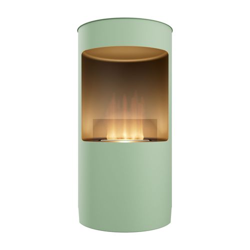 Giulio Cesare - Cheminée à Bioéthanol De Sol D.40x80 Cm Design D’intérieur En Acier Inoxydable Sauge