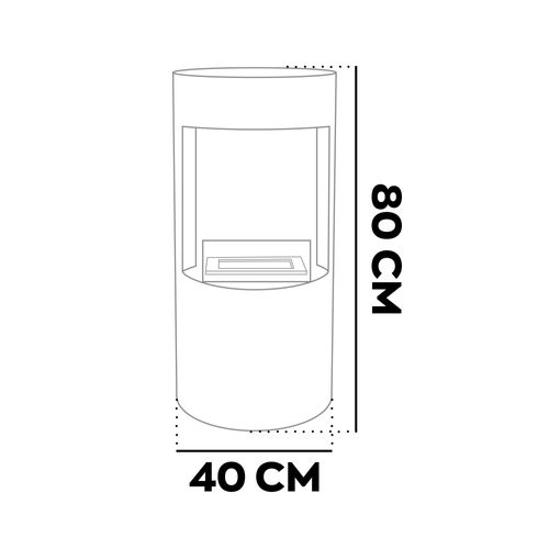 Giulio Cesare - Cheminée à Bioéthanol De Sol D.40x80 Cm Design D’intérieur En Acier Inoxydable Sauge