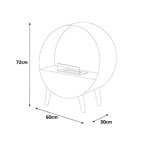 Venere - Cheminée Au Bioéthanol 60x72x30 Cm Brûleur 1 Litre Vert Sauge