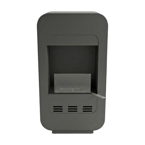 Livia - Cheminée Au Bioéthanol Sur Pied 46x80x25 Cm Avec Brûleur De 1,5 Litre Noir