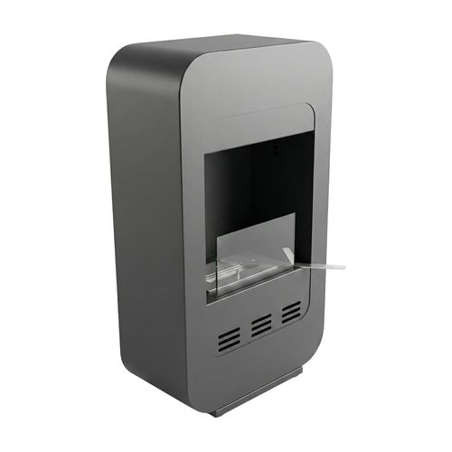 Livia - Cheminée Au Bioéthanol Sur Pied 46x80x25 Cm Avec Brûleur De 1,5 Litre Noir