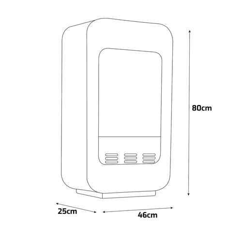 Livia - Cheminée Au Bioéthanol Sur Pied 46x80x25 Cm Avec Brûleur De 1,5 Litre Noir
