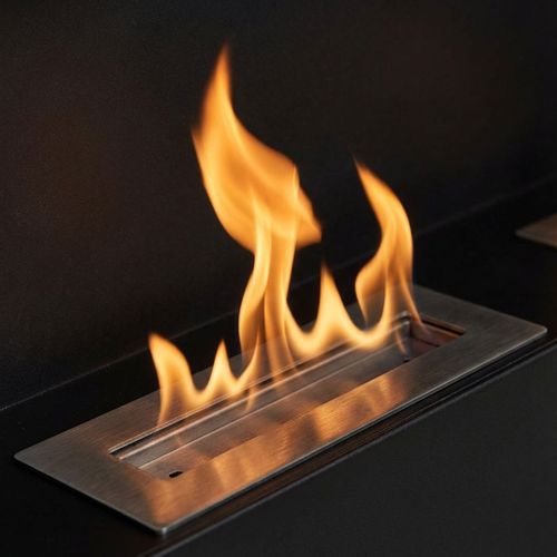 Flavia - Cheminée Murale Au Bioéthanol 100x46x16 Cm Avec 2 Brûleurs De 3 Litre, Noire