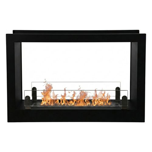 Massenzio - Cheminée à Bioéthanol Encastrable 90x55x30 Cm Brûleur 2,3 Litres Noir