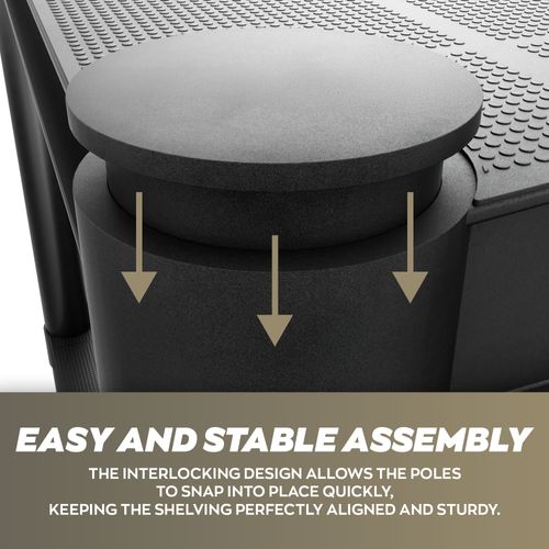 Titan S - Étagère Modulaire 5 Niveaux 60x30xh180 Cm En Résine Noire