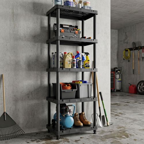 Titan X - Étagère Modulaire 5 Niveaux 90x45xh185 Cm En Résine Noire