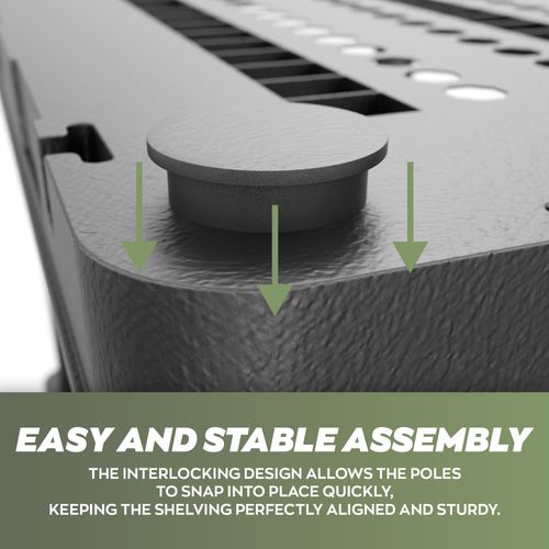 Titan X - Étagère Modulaire 5 Niveaux 90x45xh185 Cm En Résine Noire