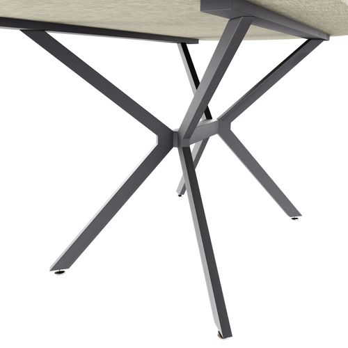 Marui Small - Table De Salle à Manger Ovale 150x90 Cm En Bois Texturé Avec Pied Central Ashi